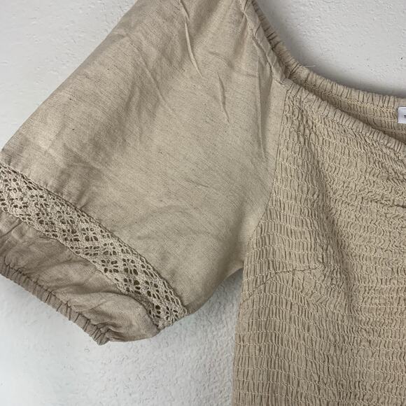 Sincerely Jules Dress Womens Small Smocked Cottagecore Boho Peasant Western Mini - Picture 2 of 7